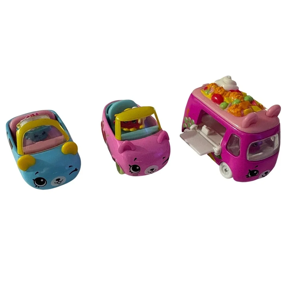Shopkins Cutie Cars Dessert Drivers Lot of 3 Fruity Zoomer Banana Split Trip